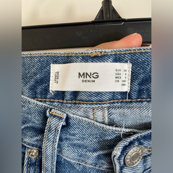 Mango Straight Blue Jeans Cotton NWT Size 38EU or 8US - Picture 11 of 13
